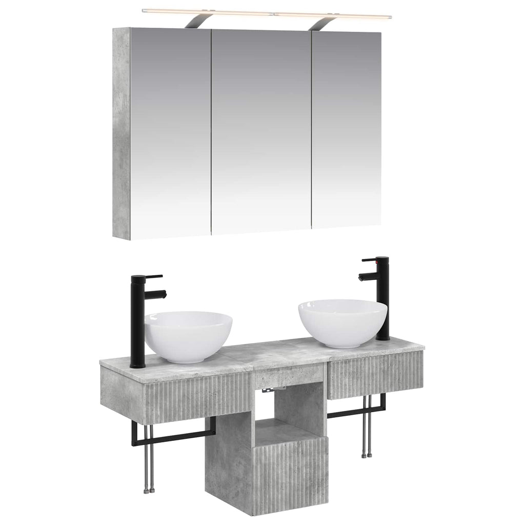 Badrumsskåpsset 5 Pcs Betonggrå
