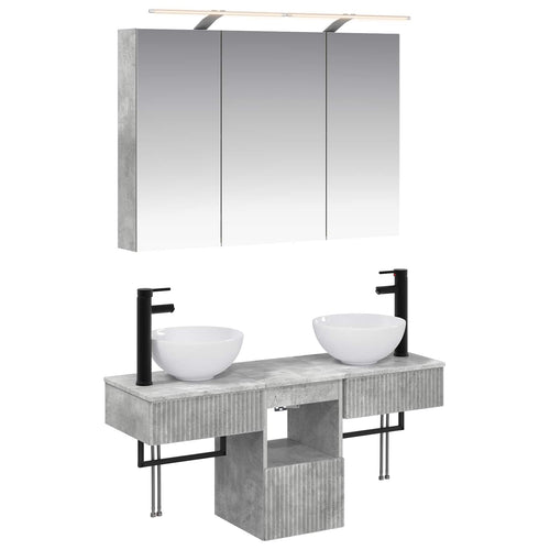 Badrumsskåpsset 5 Pcs Betonggrå