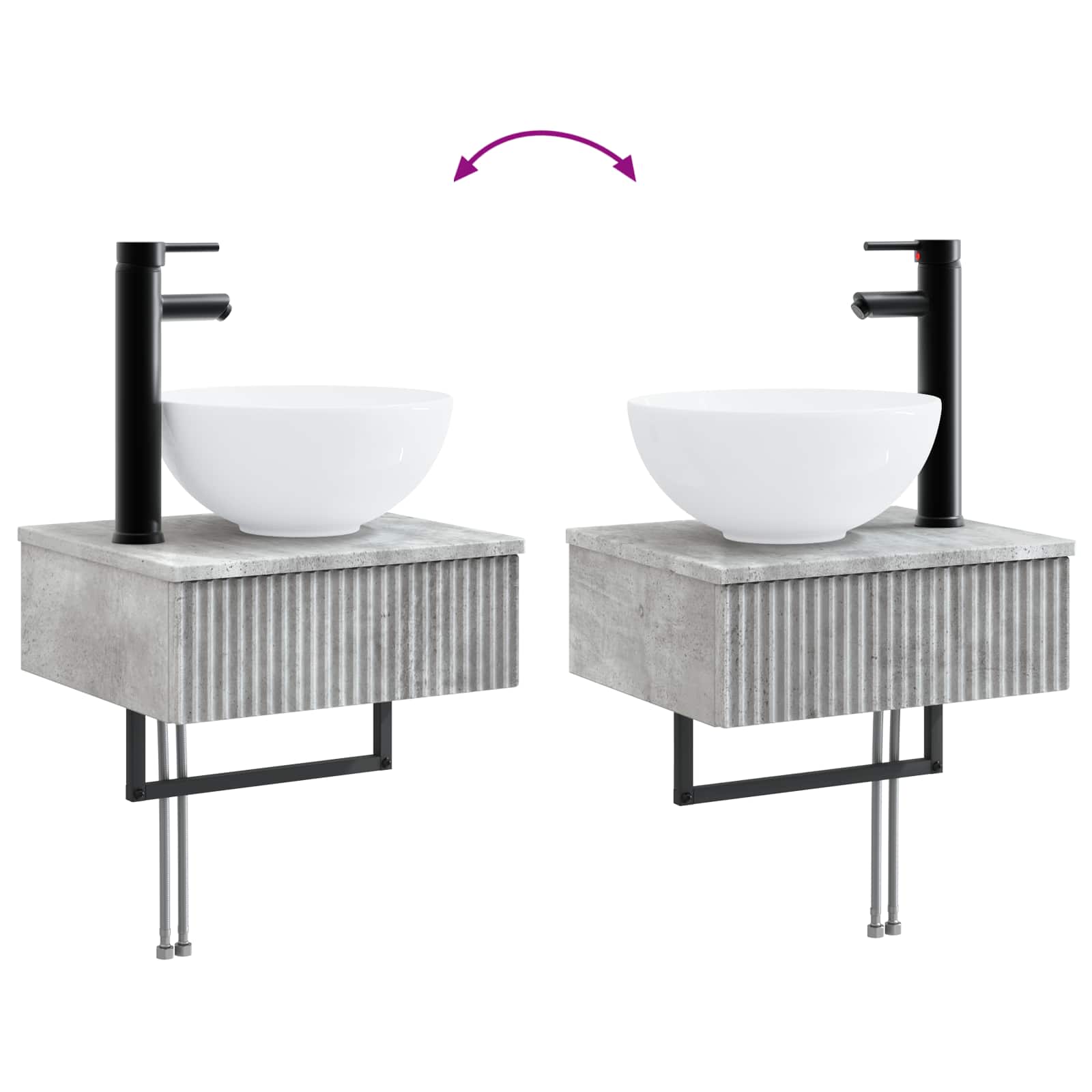 Badrumsskåpsset 5 Pcs Betonggrå