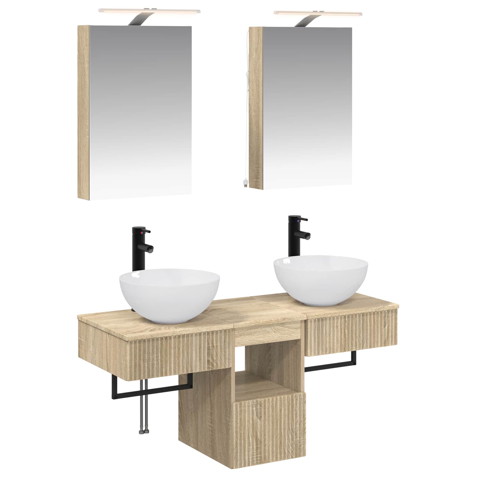 Badrumsskåpsset 5 Pcs Sonoma-ek