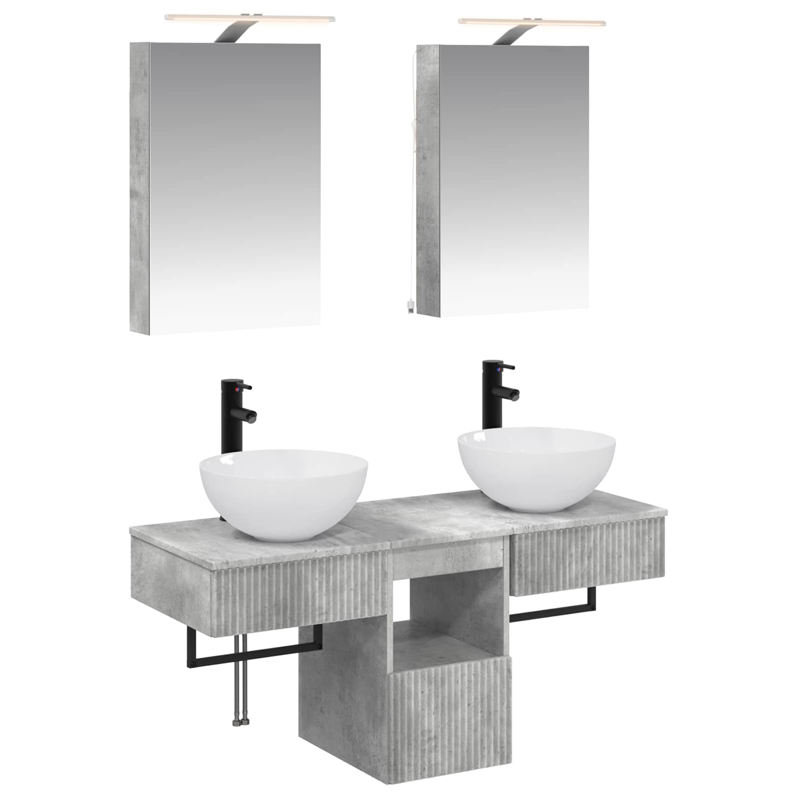Badrumsskåpsset 5 Pcs Betonggrå