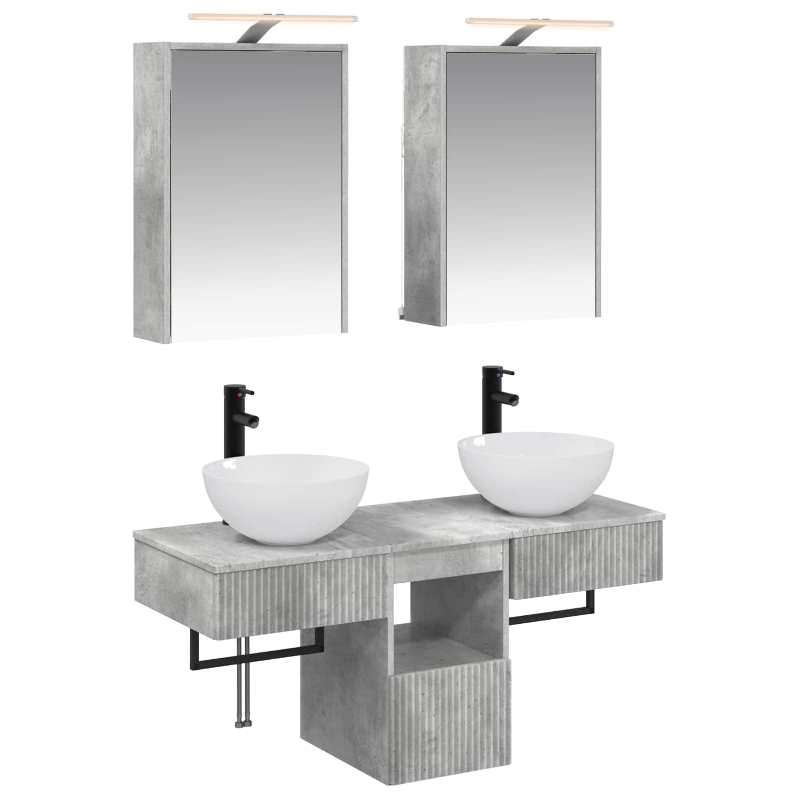 Badrumsskåpsset 5 Pcs Betonggrå