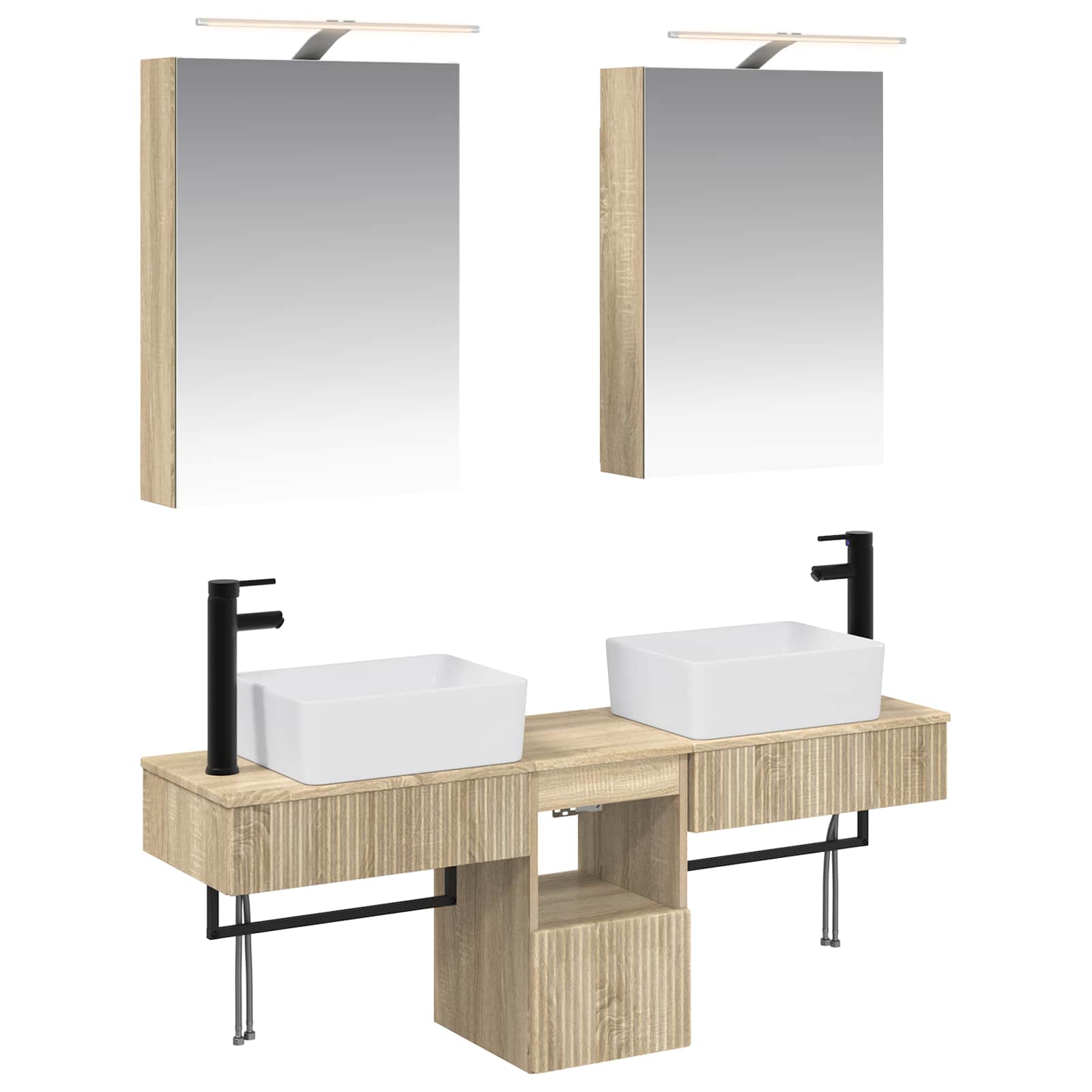 Badrumsskåpsset 5 Pcs Sonoma-ek