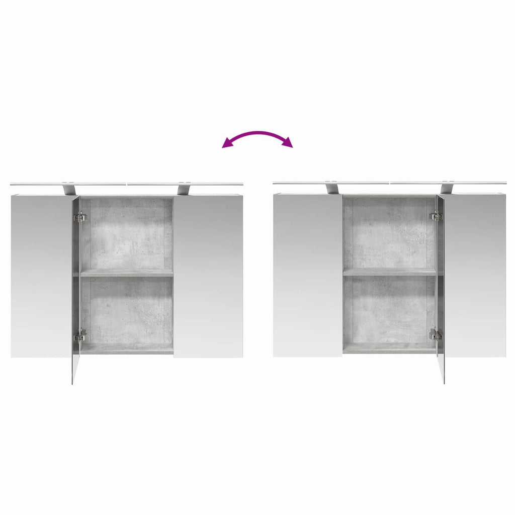 Badrumsmöbelset 2 Pcs Betonggrå Konstruerat Trä & Metall
