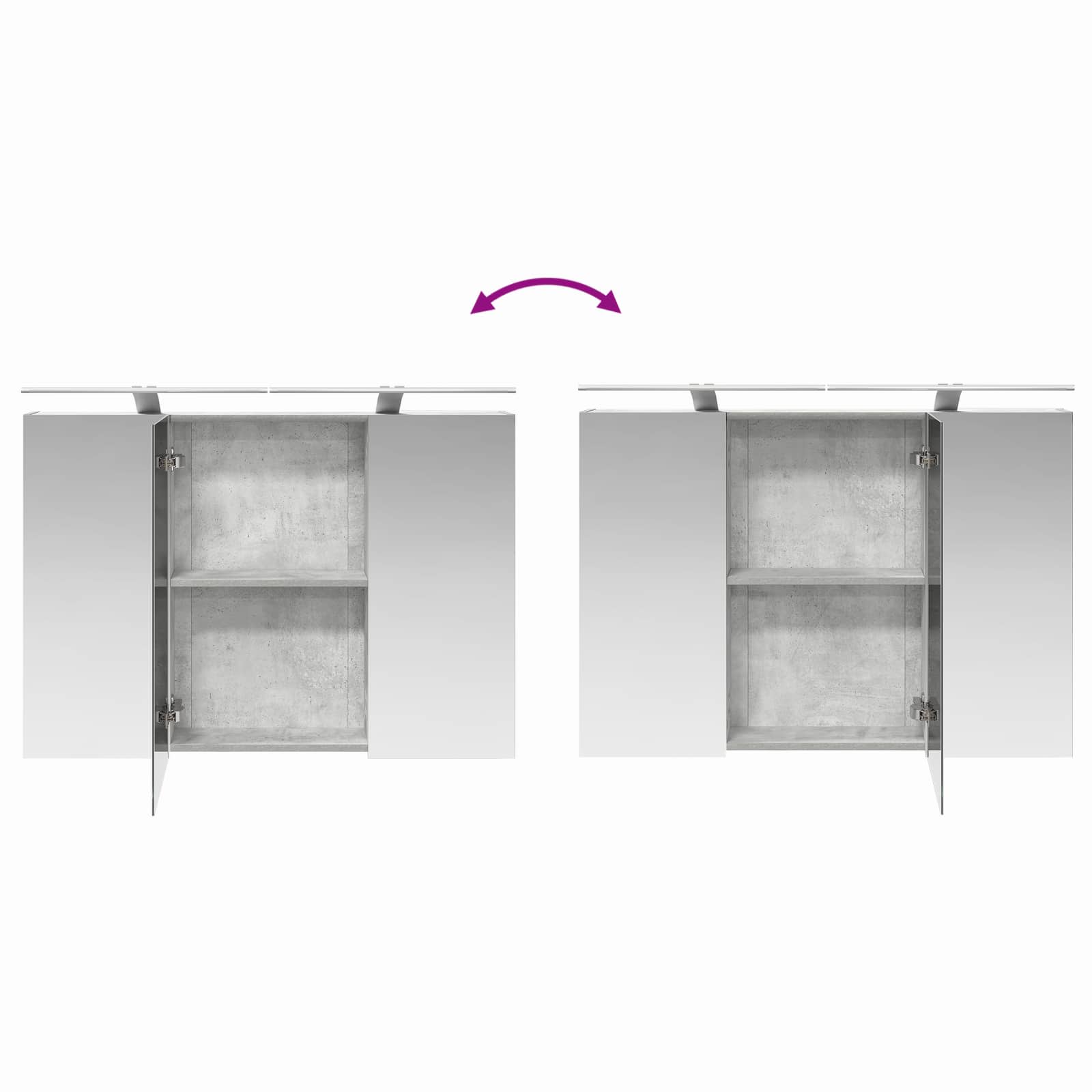 Badrumsmöbelset 2 Pcs Betonggrå Konstruerat Trä & Metall