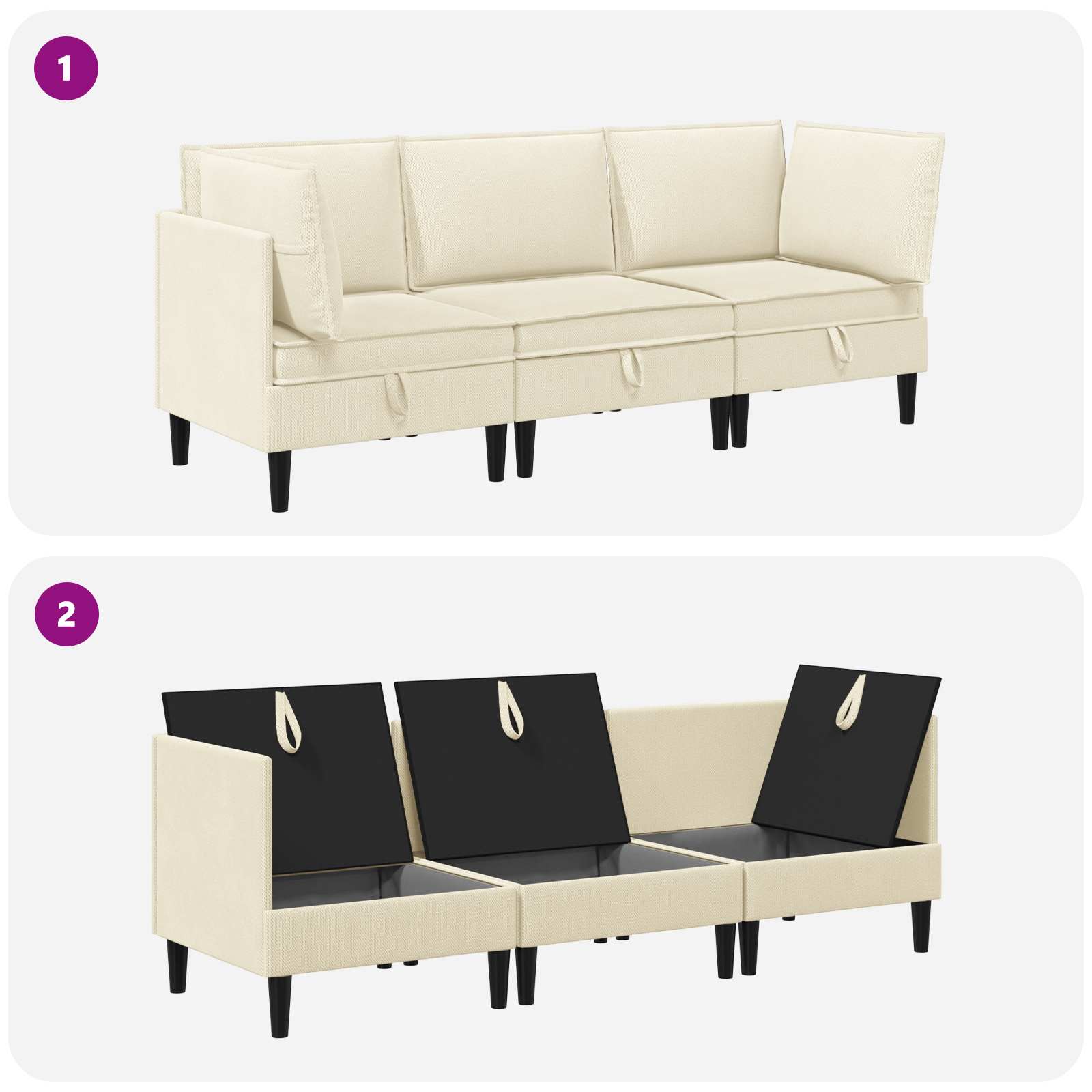 Möbelset för Vardagsrummet 4 Pcs Tyg