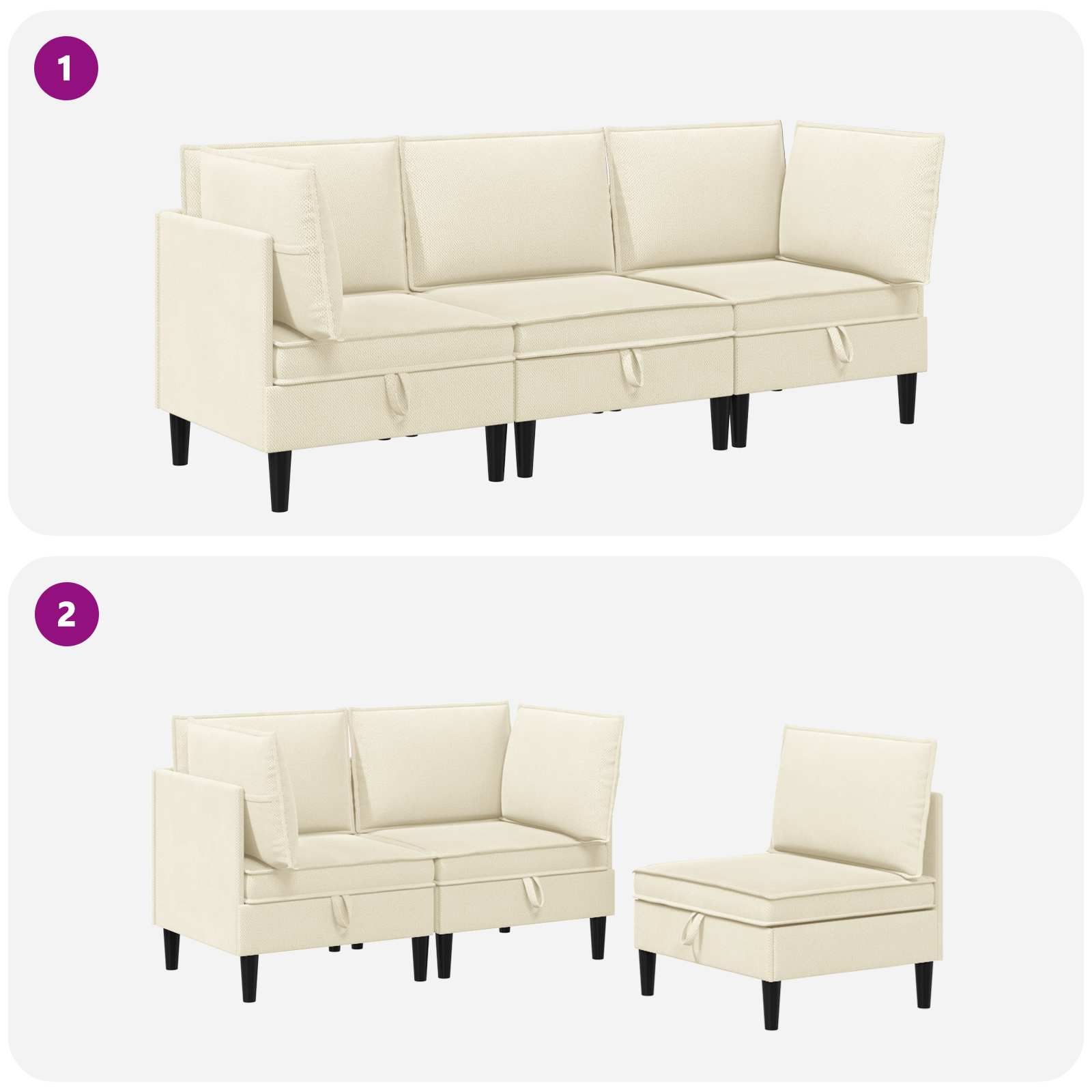 Möbelset för Vardagsrummet 4 Pcs Tyg