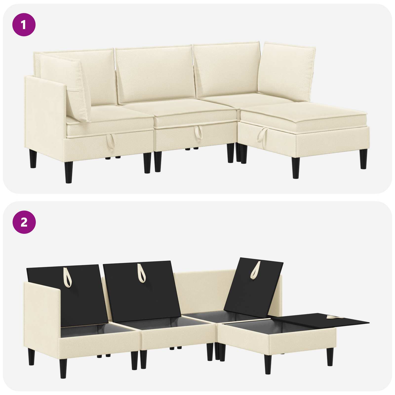 Möbelset för Vardagsrummet 4 Pcs Tyg