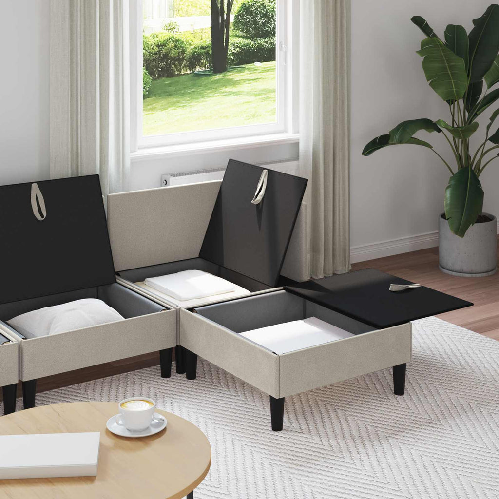 Möbelset för Vardagsrummet 3 Pcs Havre Tyg