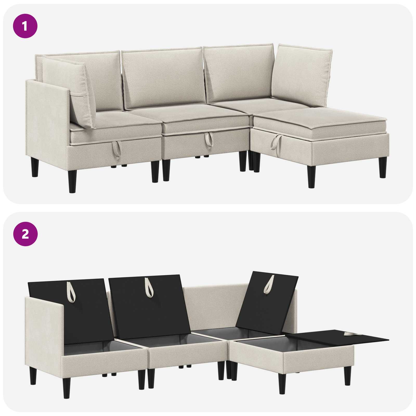 Möbelset för Vardagsrummet 3 Pcs Havre Tyg