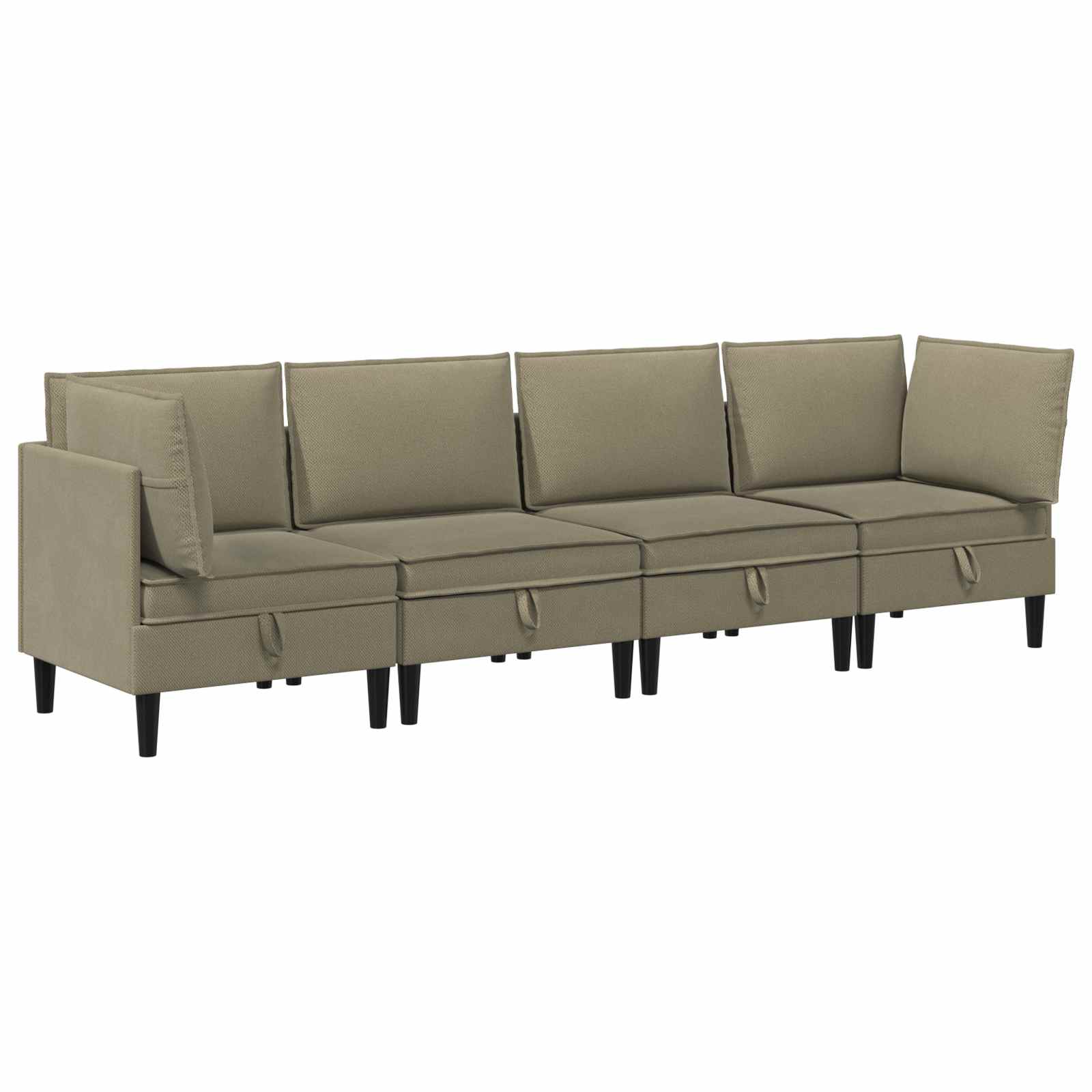 Möbelset för Vardagsrummet 3 Pcs Kaki Tyg