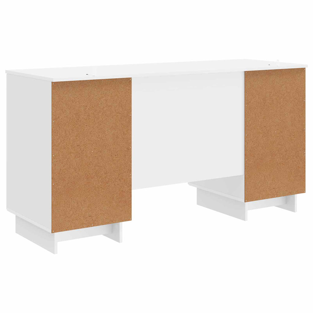 Skrivbord Vit Högglans Konstruerat Trä 142,5 X 50 X 75 Cm