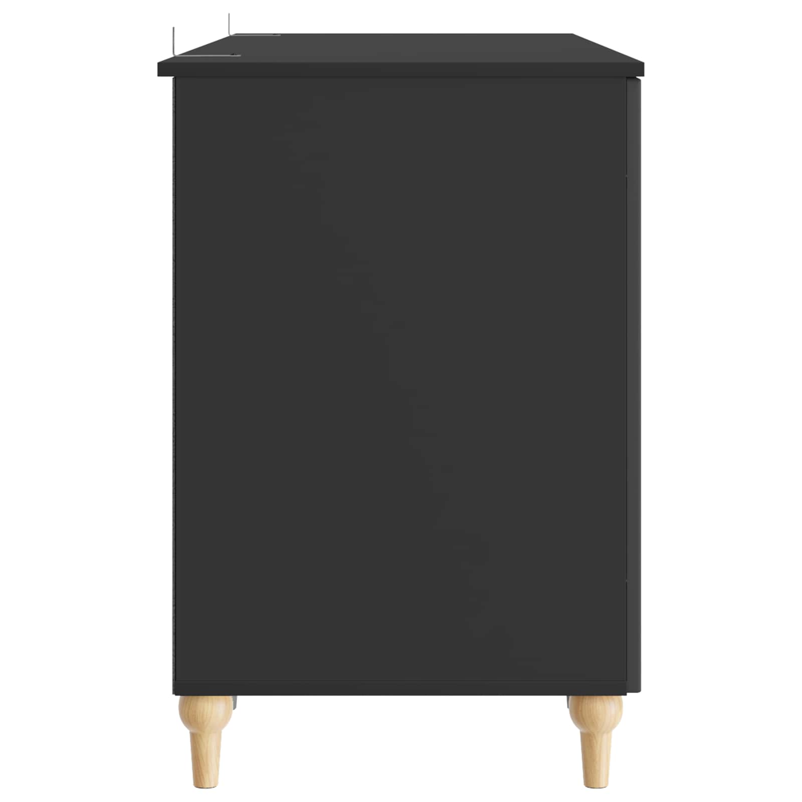 Skrivbord med Hylla Svart 142,5 X 50 X 75 Cm Konstruerat Trä