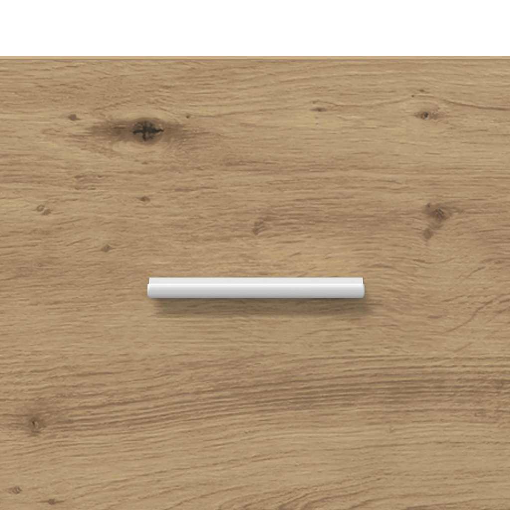 Huvudgavel med Skåp med Låda 3 Pcs Artisan Ek Konstruerat Trä