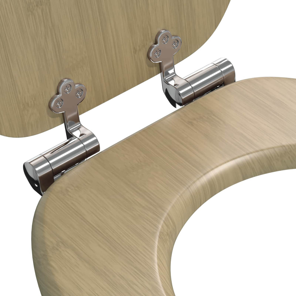 Mjukt Stängande Toalettlock 2 Pcs Ljus Bambufärg 44 X 38 Cm