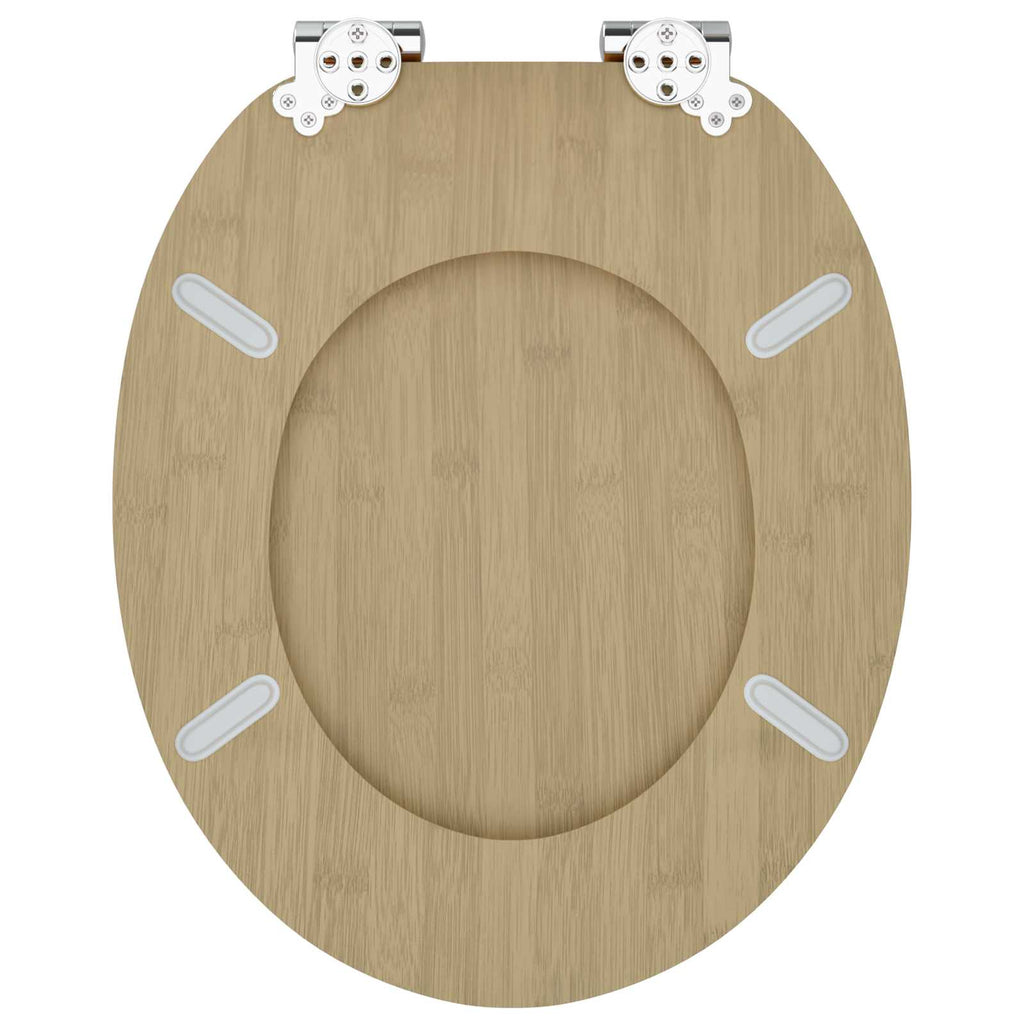 Mjukt Stängande Toalettlock 2 Pcs Ljus Bambufärg 44 X 38 Cm