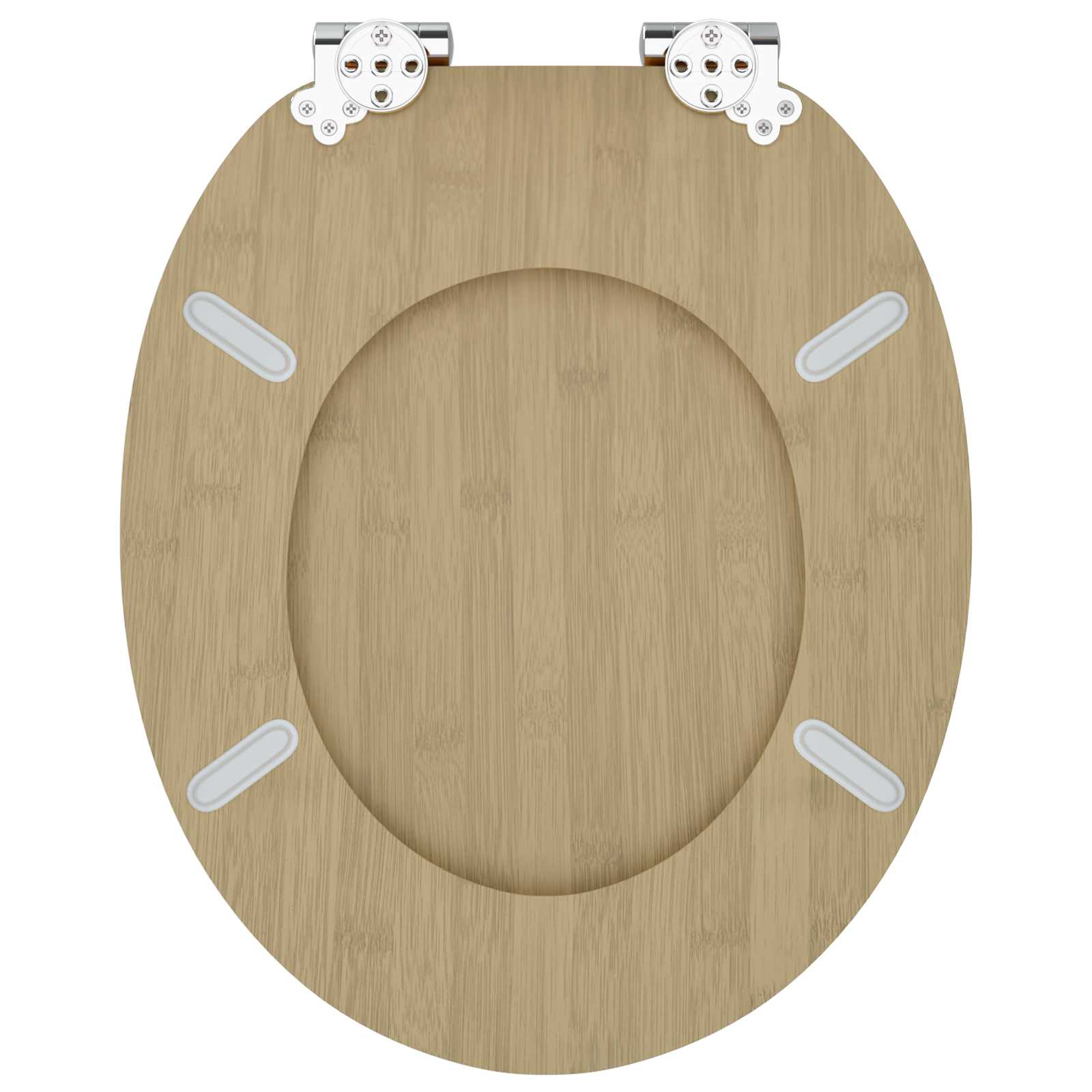 Mjukt Stängande Toalettlock 2 Pcs Ljus Bambufärg 44 X 38 Cm