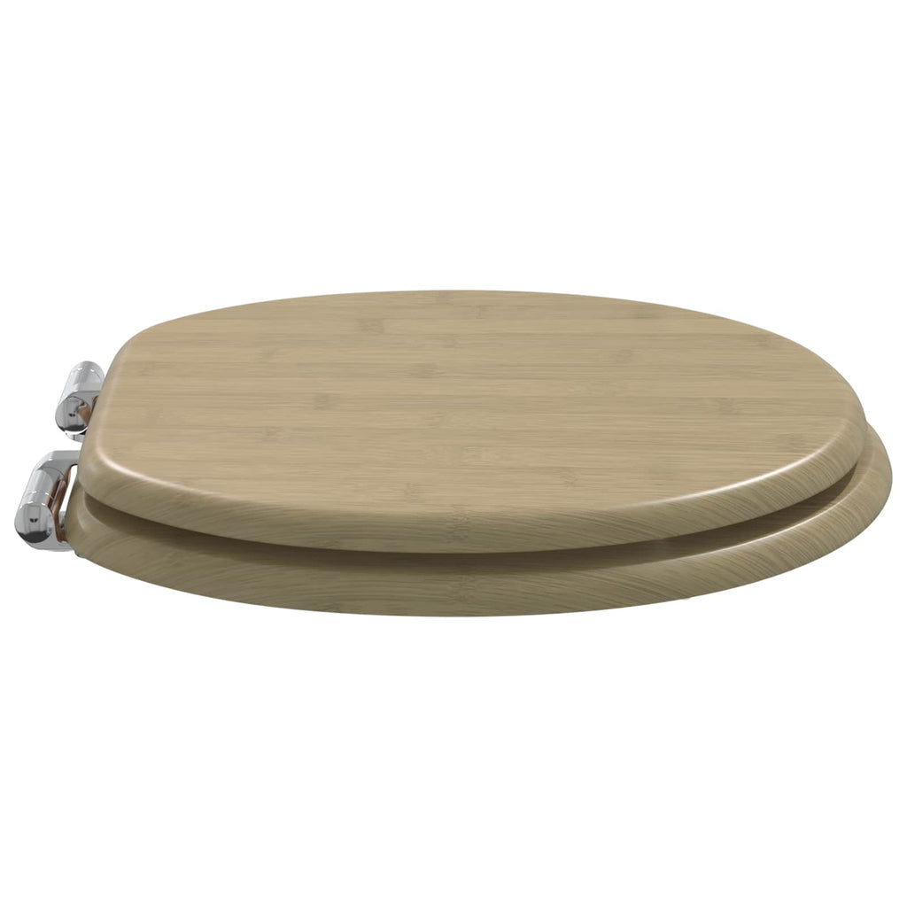 Mjukt Stängande Toalettlock 2 Pcs Ljus Bambufärg 44 X 38 Cm