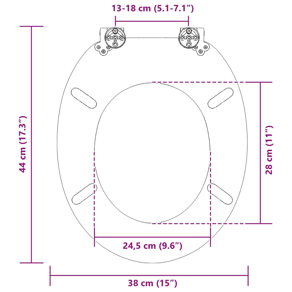 Mjukt Stängande Toalettlock 2 Pcs Droppe 44 X 38 Cm