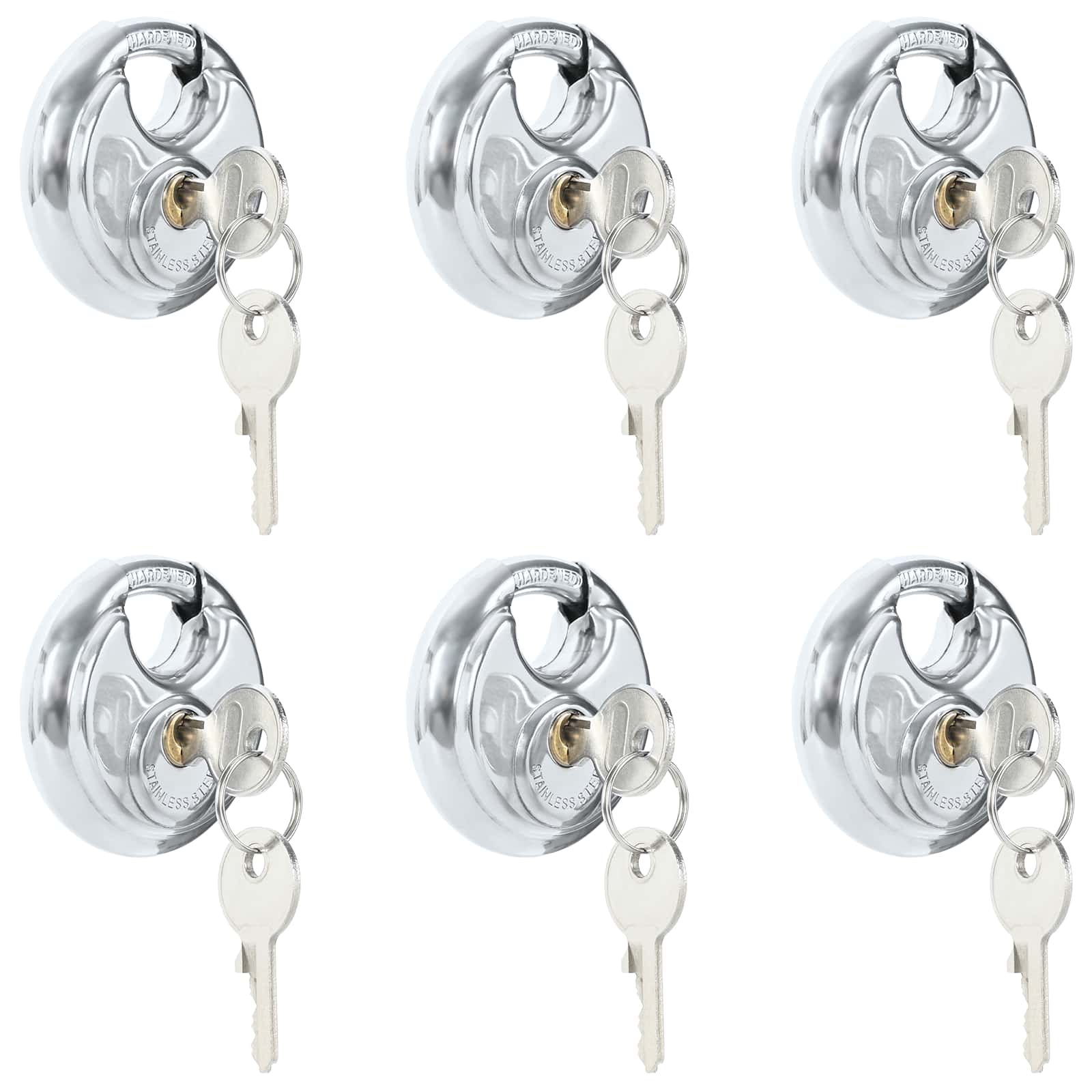 Discus-Lås Nycklar Silver Stål