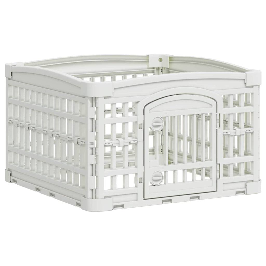 4-Delad Hundlekhage Vit Plast