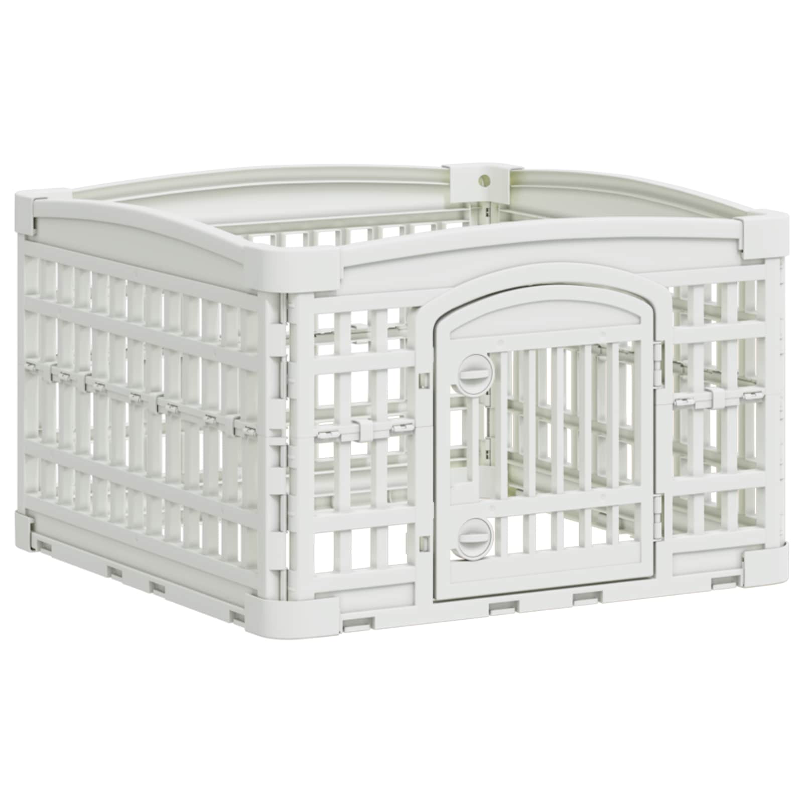 4-Delad Hundlekhage Vit Plast