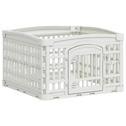 4-Delad Hundlekhage Vit Plast