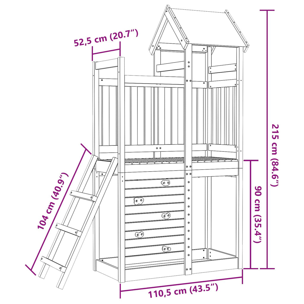 Lekstapel Brun 110,5 X 52,5 X 215 Cm Massivt Douglas-trä