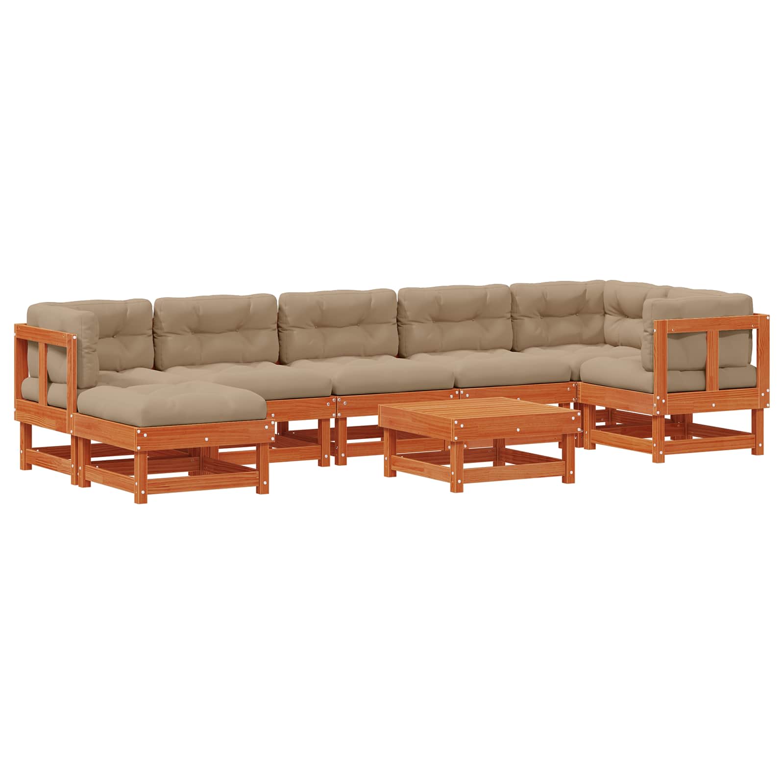 Trädgård Loungemöbler 4 Pcs Vaxad Brun Massiv Furu