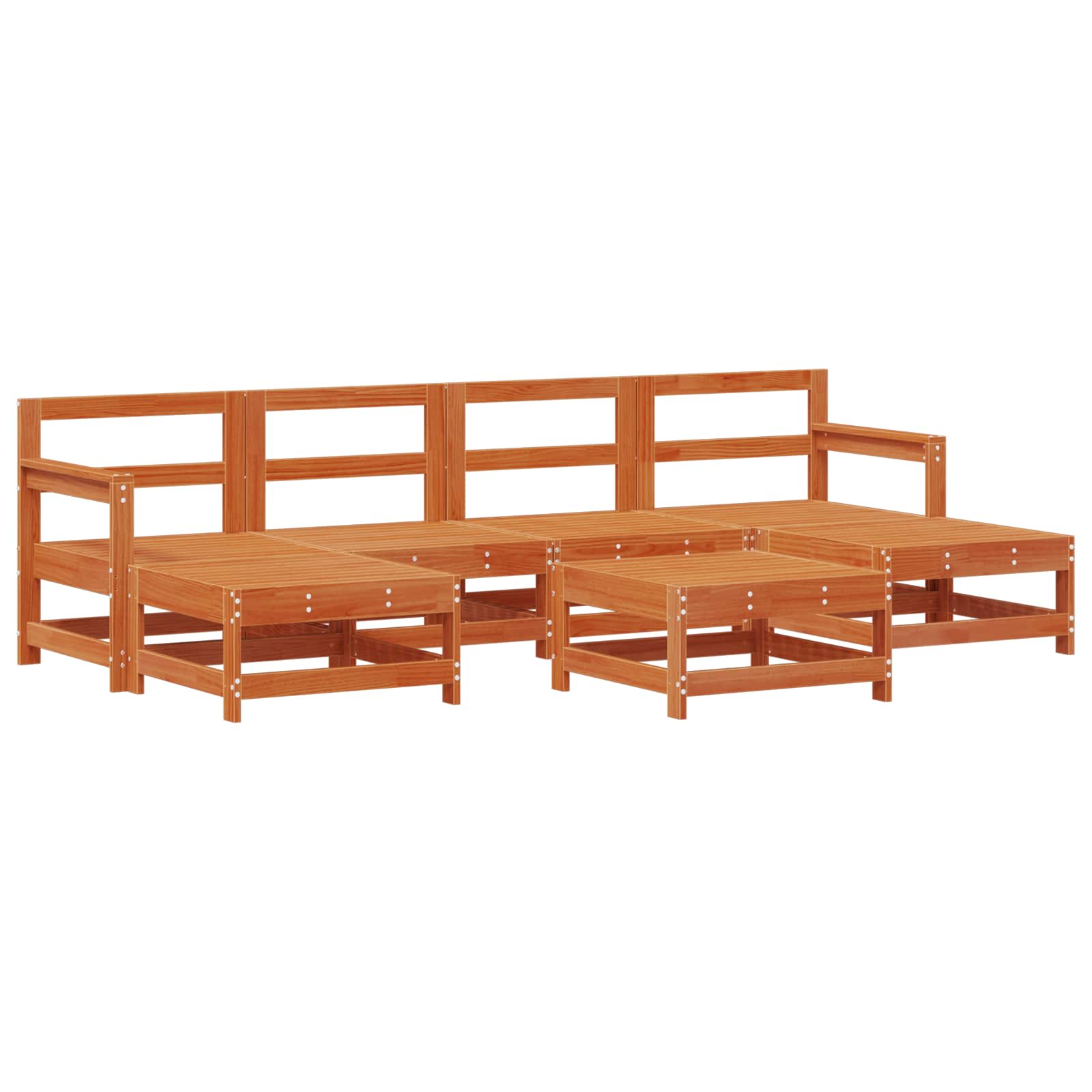 Trädgård Loungemöbler 8 Pcs VaxBrun Massiv Furu