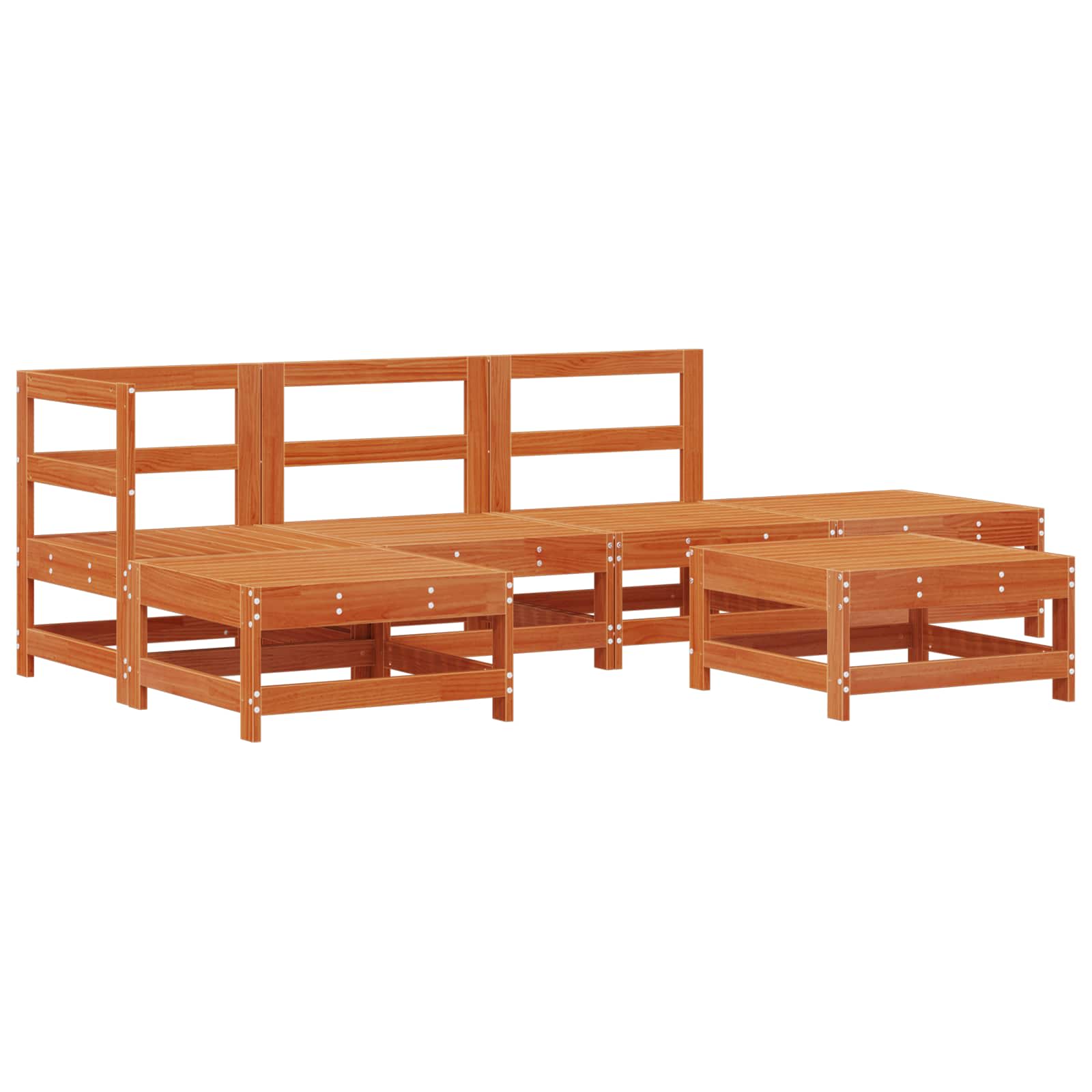 Trädgård Loungemöbler 8 Pcs VaxBrun Massiv Furu