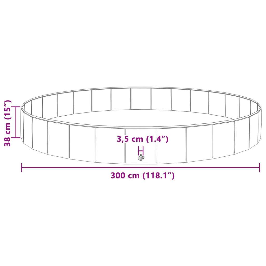 Barn Sim Pool Ø300 X 38 Cm Tjock PVC och Konstruerat Trä