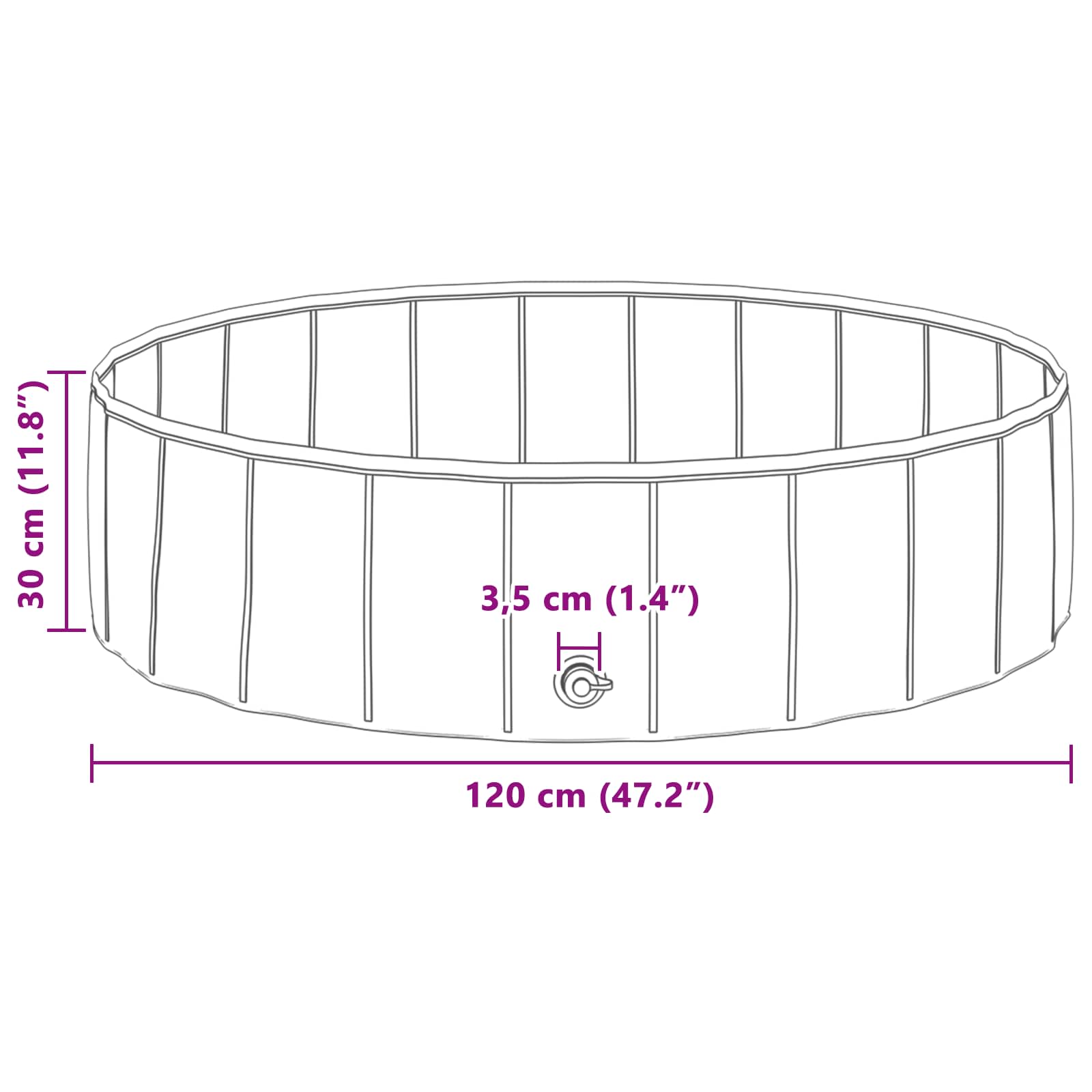 Barn Sim Pool Ø Tjock PVC och Konstruerat Trä
