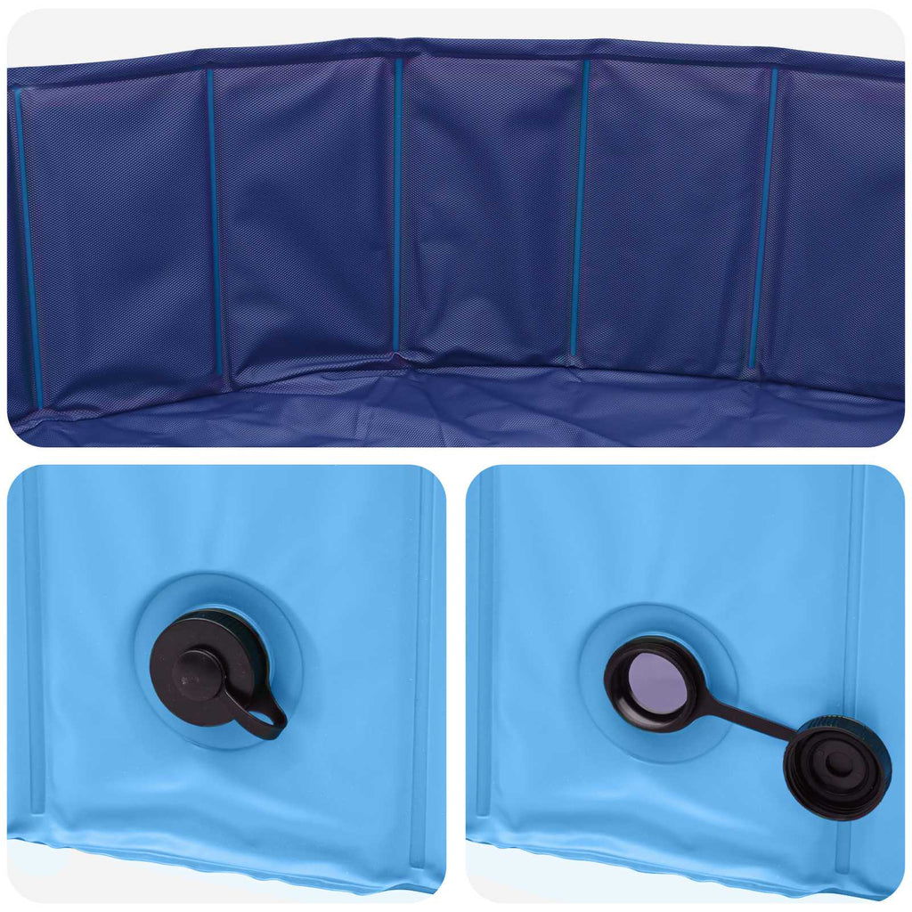 Barn Sim Pool Ø300 X 38 Cm Tjock PVC och Konstruerat Trä