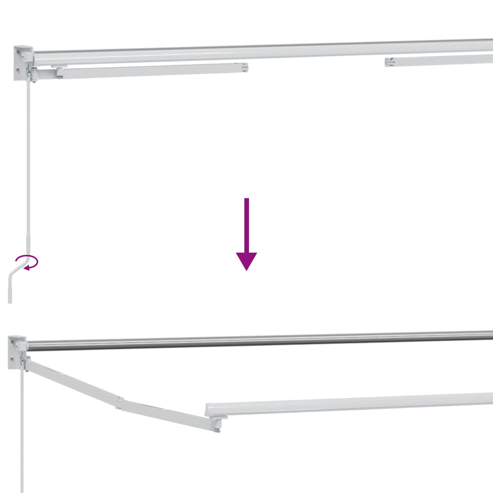 Utdragbar Markis 100% Polyester och Aluminium