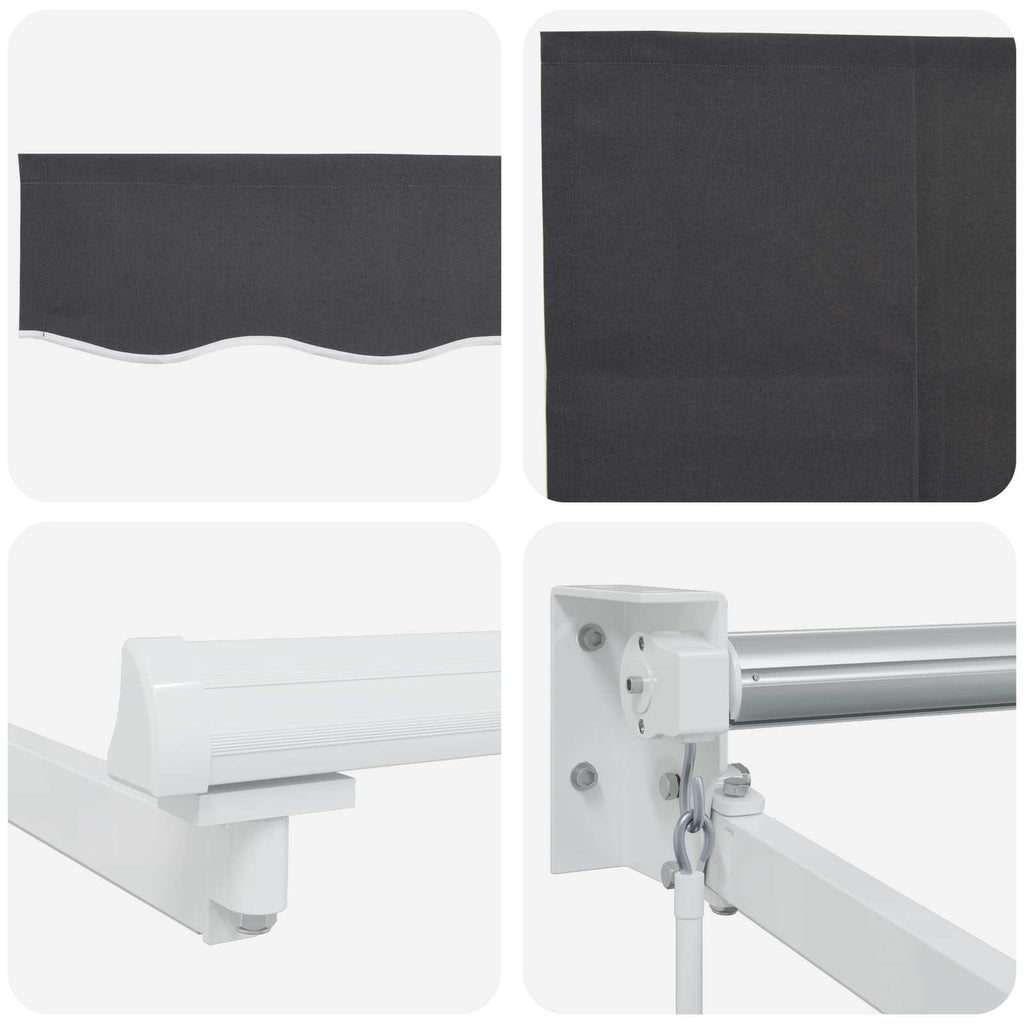 Manuell Utdragbar Markis med LED-lampor 2,5 X 2 M