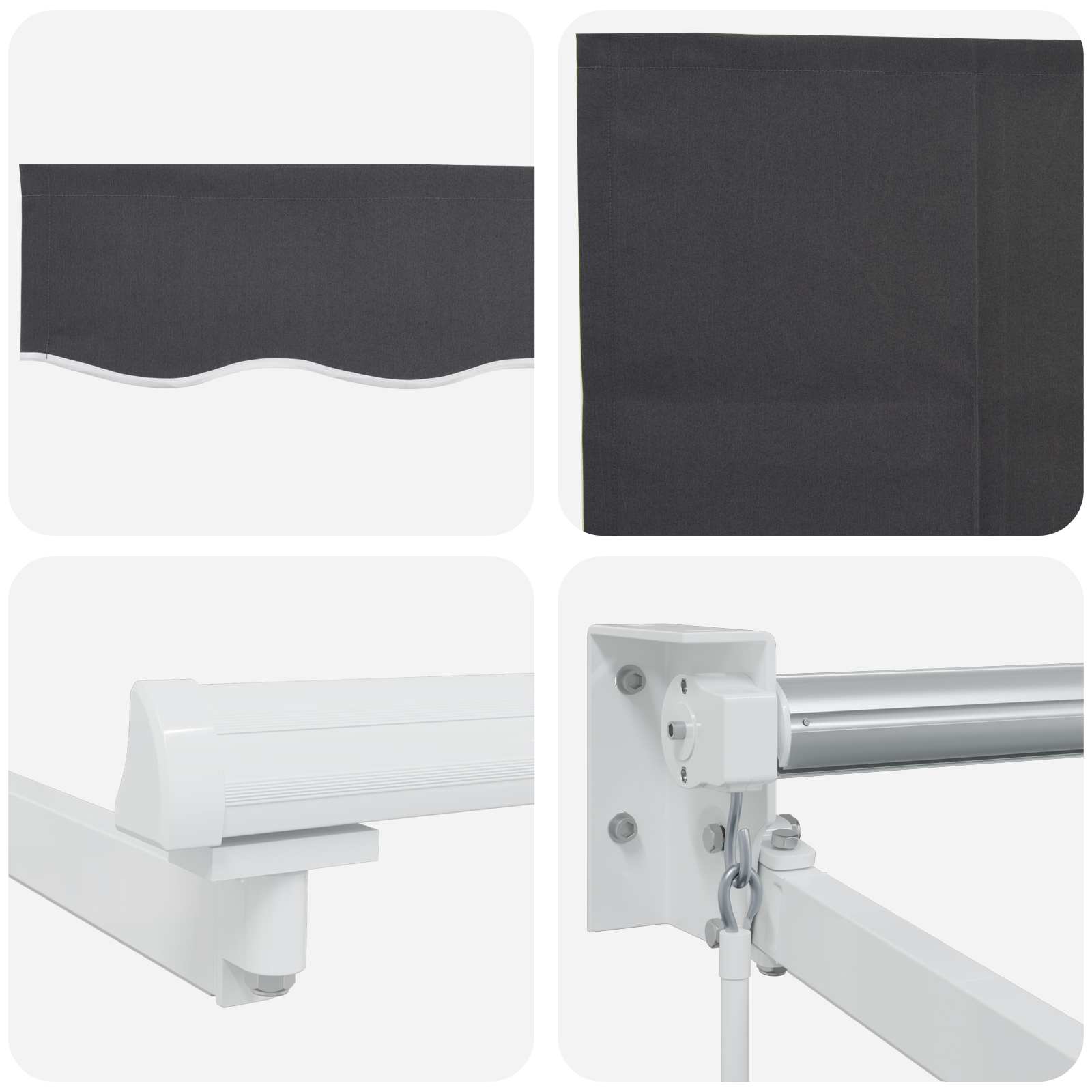 Manuell Utdragbar Markis med LED-lampor 2,5 X 2 M