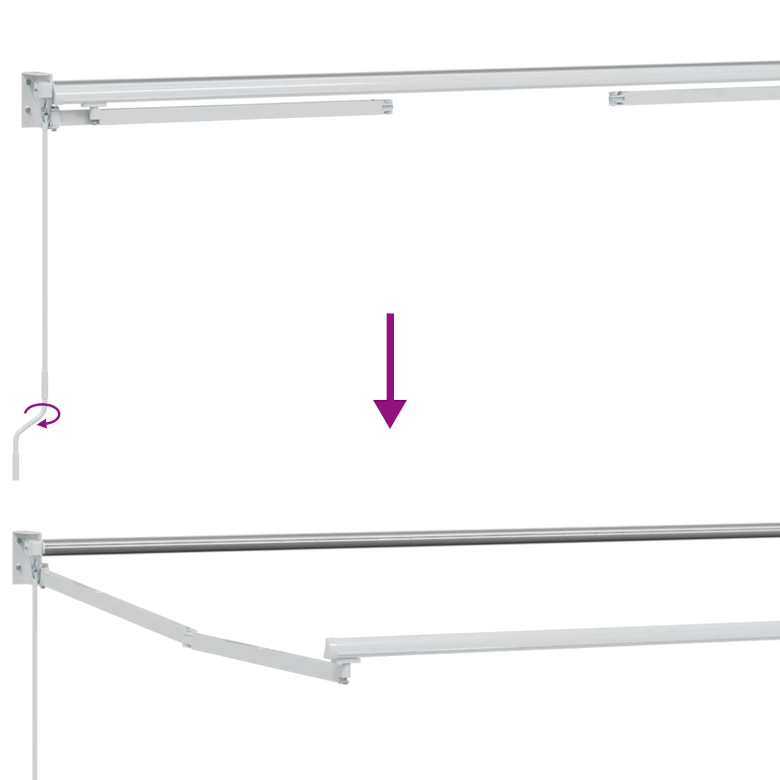 Manuell Utdragbar Markis med LED-lampor 2,5 X 2 M