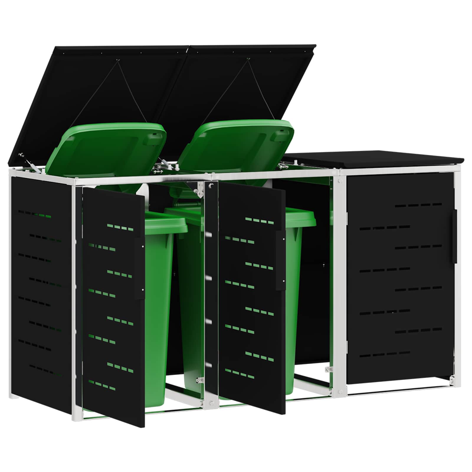Sopcontainerförvar For 3 Bins 240L Rostfritt Stål