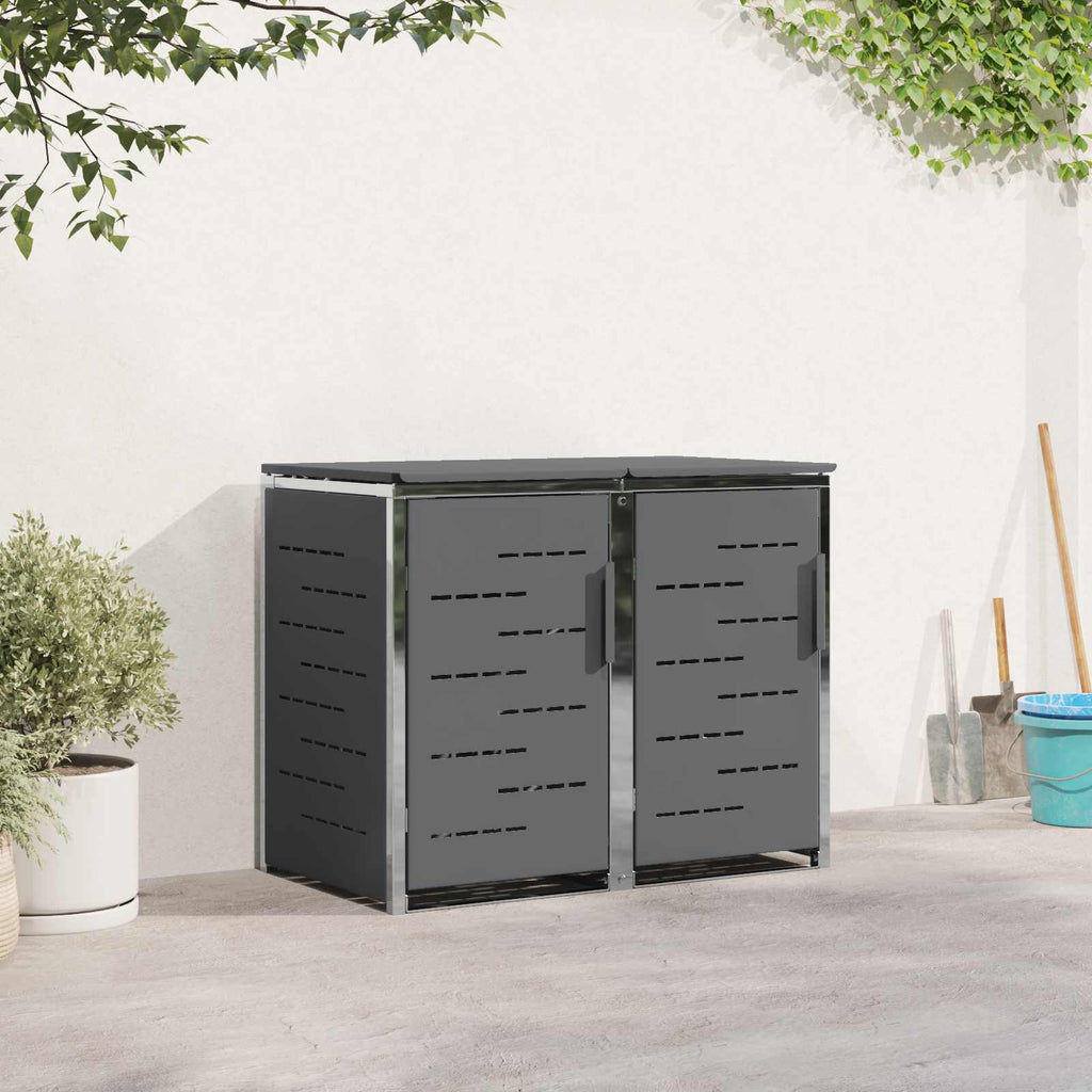 Sopcontainerförvar For 2 Bins 240L Rostfritt Stål