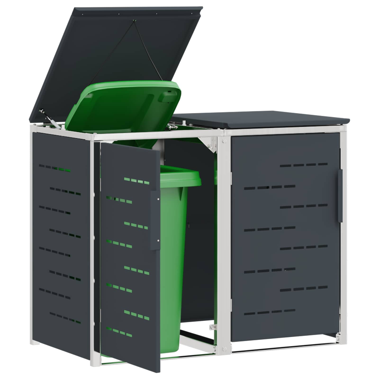 Sopcontainerförvar For 2 Bins 240L Rostfritt Stål