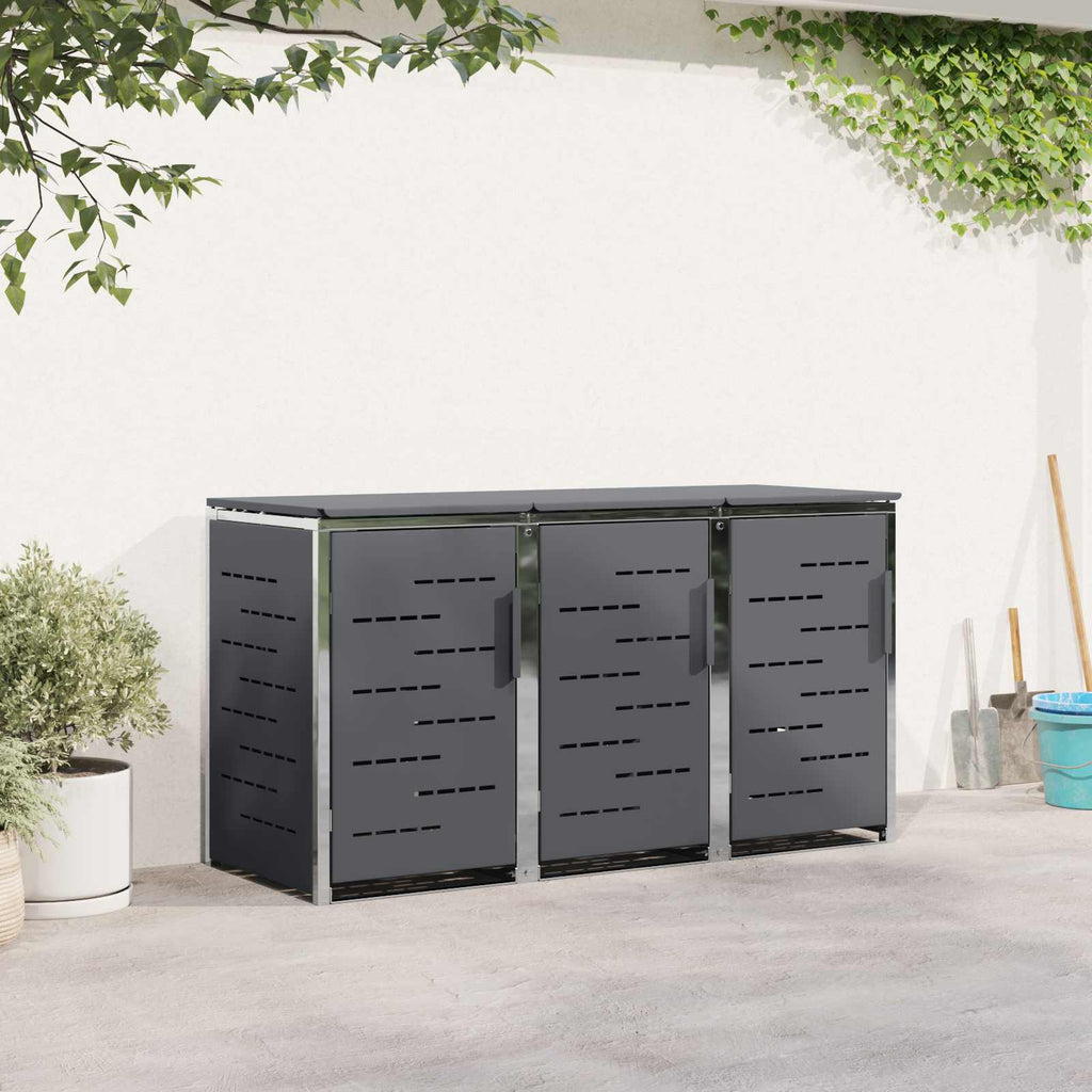 Sopcontainerförvar For 3 Bins 240L Rostfritt Stål