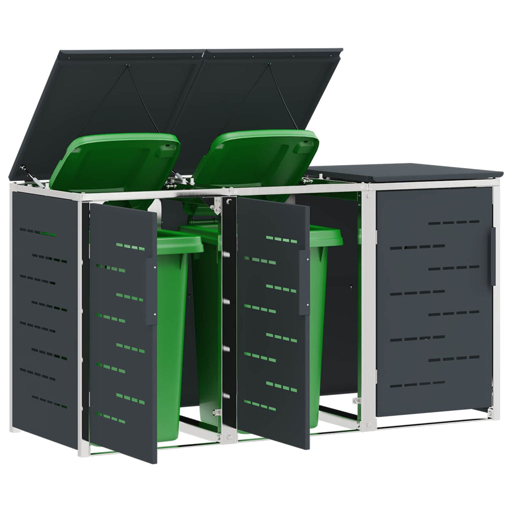 Sopcontainerförvar For 3 Bins 240L Rostfritt Stål