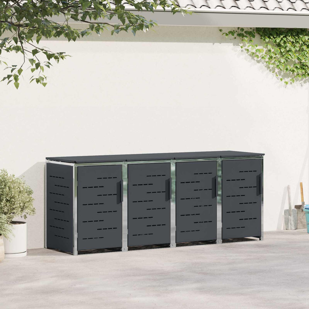 Sopcontainerförvar For 4 Bins 240L Rostfritt Stål