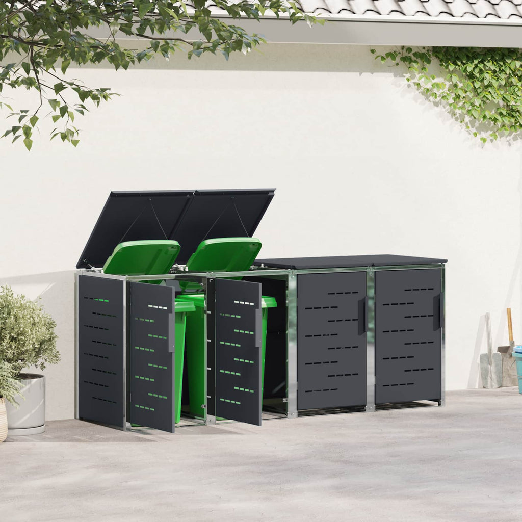 Sopcontainerförvar For 4 Bins 240L Rostfritt Stål