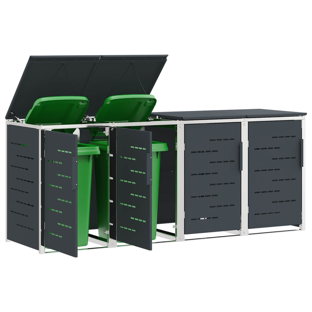 Sopcontainerförvar For 4 Bins 240L Rostfritt Stål