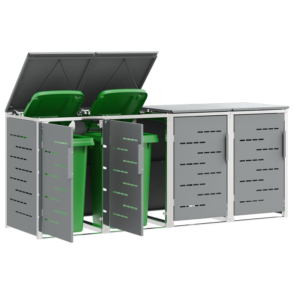 Sopcontainerförvar For 4 Bins 240L Rostfritt Stål