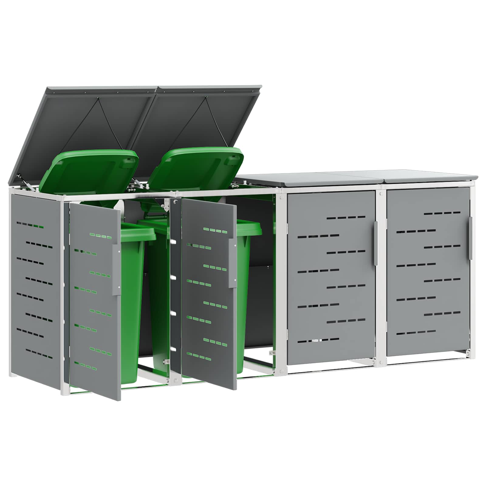 Sopcontainerförvar For 4 Bins 240L Rostfritt Stål