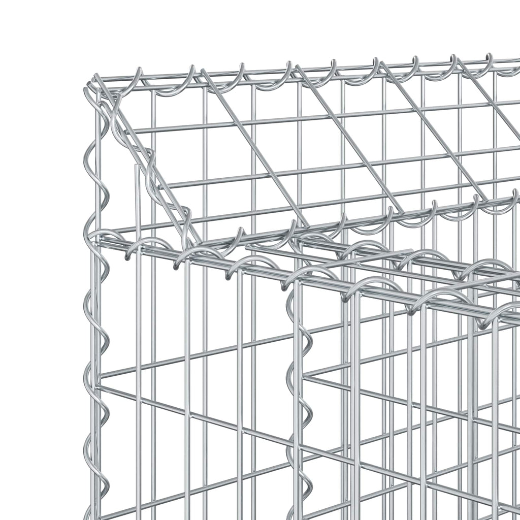 Gabion Upphöjd Säng 2 Pcs Silver