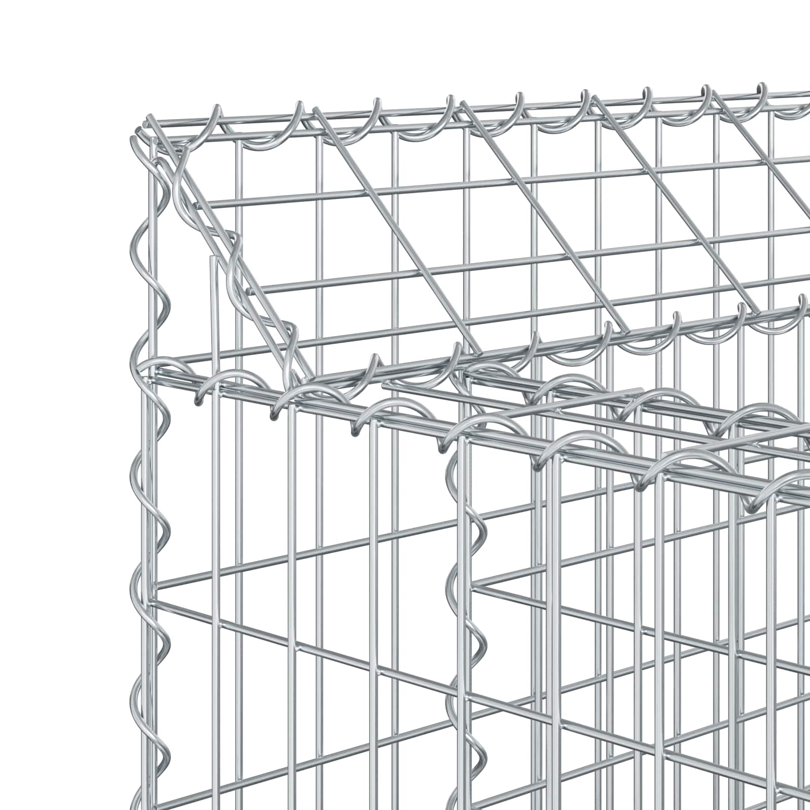 Gabion Upphöjd Säng 2 Pcs Silver